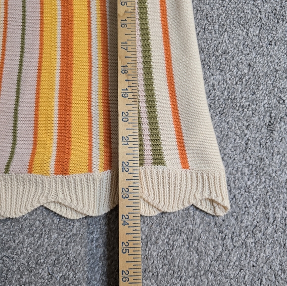 Groovy Striped Vintage Sweatee Vest Ladies Size Medium Scalloped Sleeveless - Picture 3 of 6